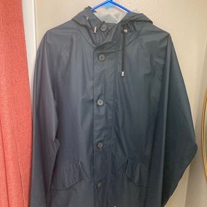 Stutterheim Raincoat Navy Blue Men’s Large Worn 1x